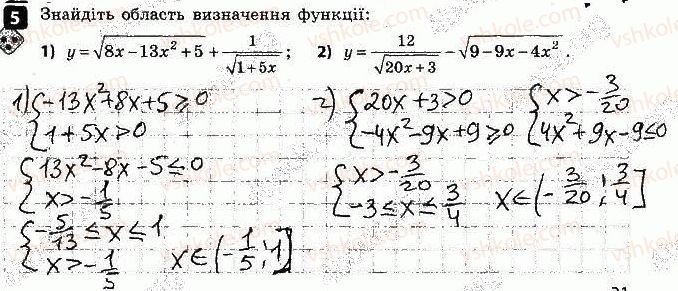 фото задание 5 - варіант 2 - самостійна робота № 6. квадратна нерівність - самостійні роботи