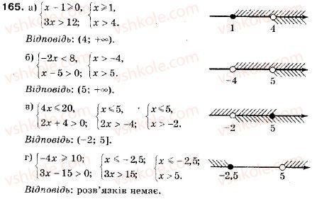 фото задание 165 - 7. системи лінійних нерівностей з однією змінною - § 1. нерівності
