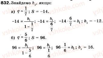 фото задание 832 - 28. сума нескінченної геометричної прогресії - § 4. числові послідовності