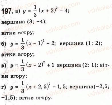 фото задание 197 - § 3. квадратична функція та її графік - розділ 2. квадратична функція