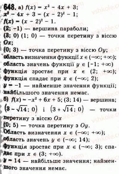 фото задание 648 - 5. функції - розділ 6. повторення курсу алгебри