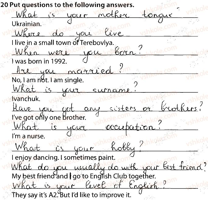 фото задание 20 - lesson 1. vital statistics - unit 1. who are you?