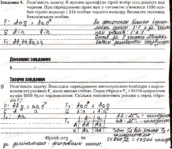 фото задание стр70 - тема 5. закономірності успадкування ознаки