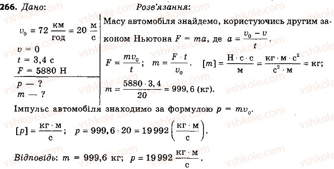 фото задание 266 - розділ 5. рух і взаємодія. закони збереження