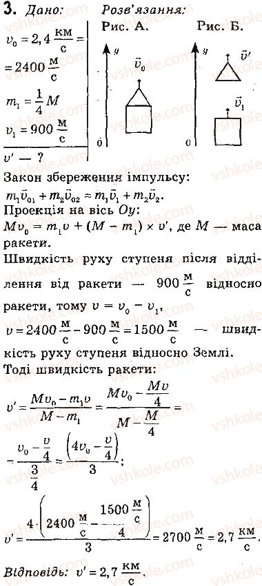 фото задание 3 - вправи - § 37. реактивний рух. фізичні основи ракетної техніки. досягнення космонавтики - розділ 5. рух і взаємодія. закони збереження