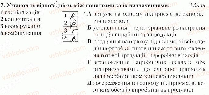 фото задание 7 - варіант 1 - тематичний контроль № 1. вступ. розділ і - вкладиш. зошит тематичний контроль