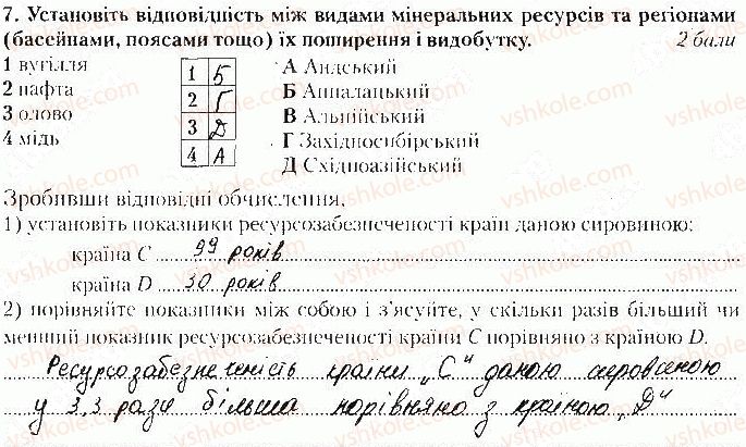 фото задание 7 - варіант 2 - тематичний контроль № 2. розділ ii. первинний сектор - вкладиш. зошит тематичний контроль