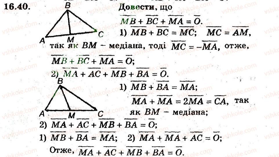 фото задание 40 - 16. додавання і віднімання векторів - § 5. вектори