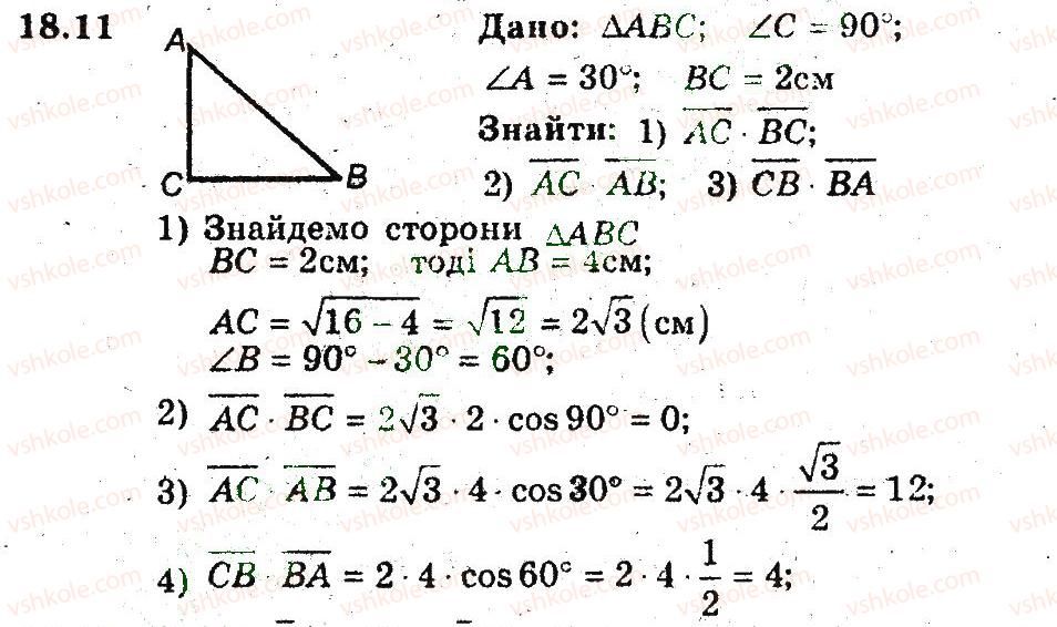 фото задание 11 - 18. скалярний добуток векторів - § 5. вектори