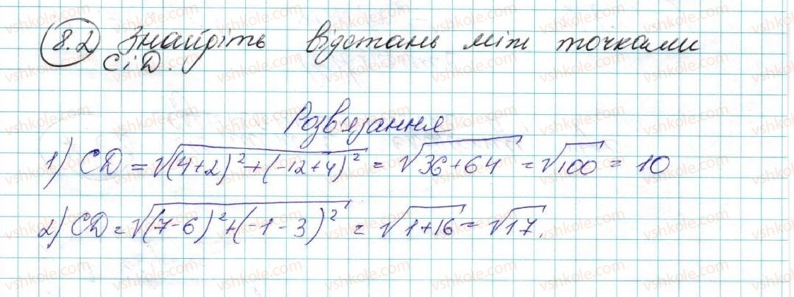 фото задание 2 - 8. відстань між двома точками із заданими координатами. координати середини відрізка - § 3. декартові координати на площині