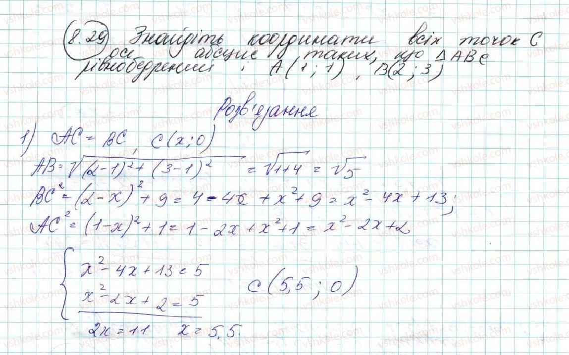 фото задание 29 - 8. відстань між двома точками із заданими координатами. координати середини відрізка - § 3. декартові координати на площині