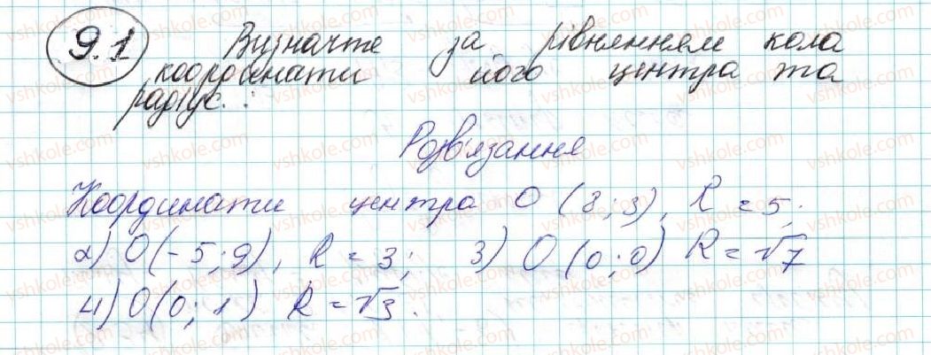 фото задание 1 - 9. рівняння фігури. рівняння кола - § 3. декартові координати на площині