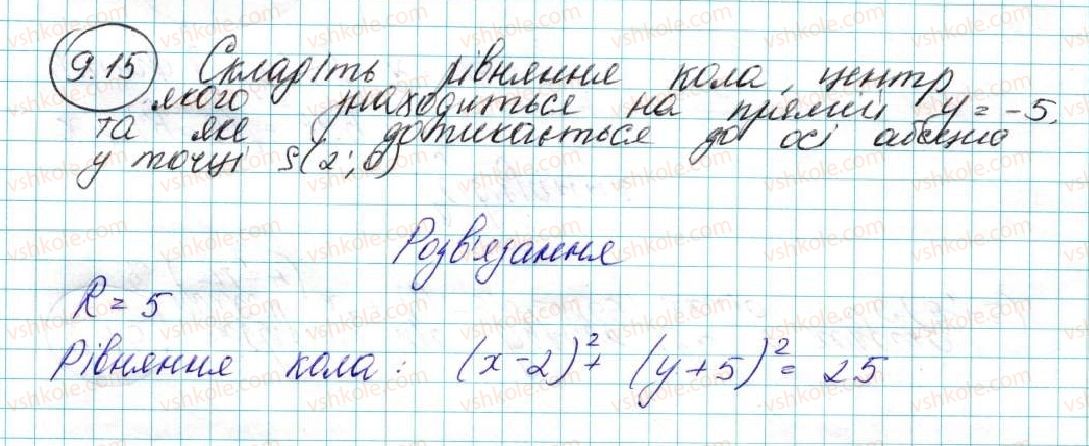 фото задание 15 - 9. рівняння фігури. рівняння кола - § 3. декартові координати на площині
