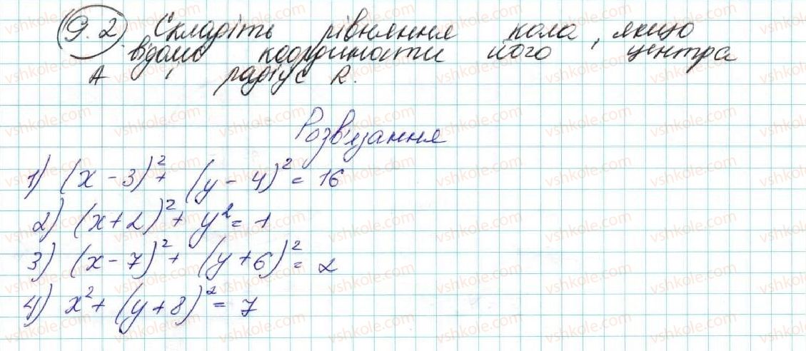 фото задание 2 - 9. рівняння фігури. рівняння кола - § 3. декартові координати на площині