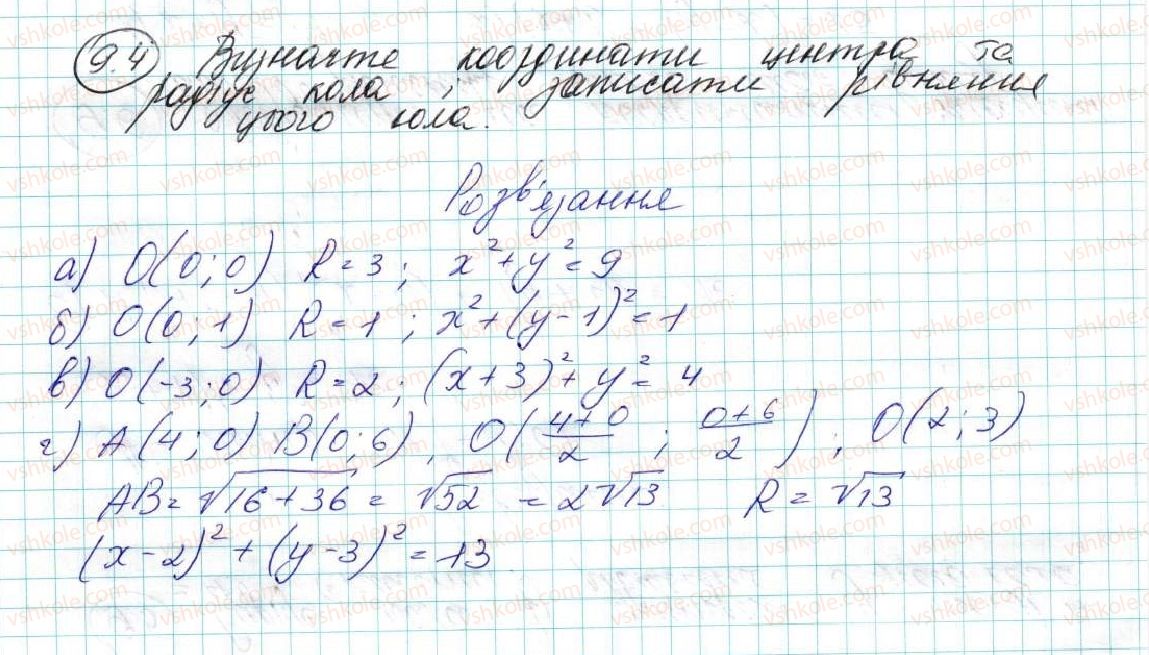 фото задание 4 - 9. рівняння фігури. рівняння кола - § 3. декартові координати на площині