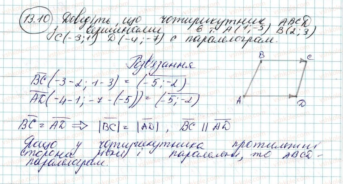 фото задание 10 - 13. координати вектора - § 4. вектори