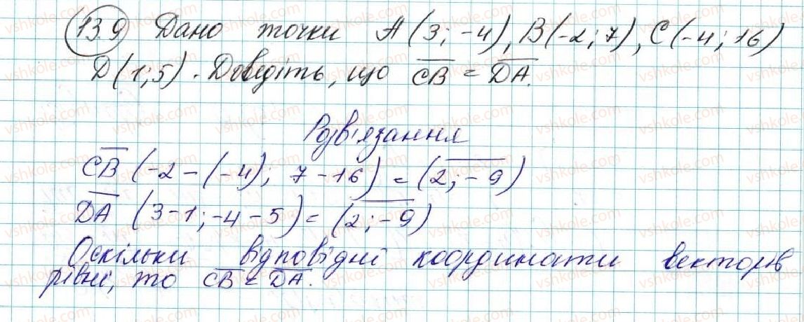 фото задание 9 - 13. координати вектора - § 4. вектори