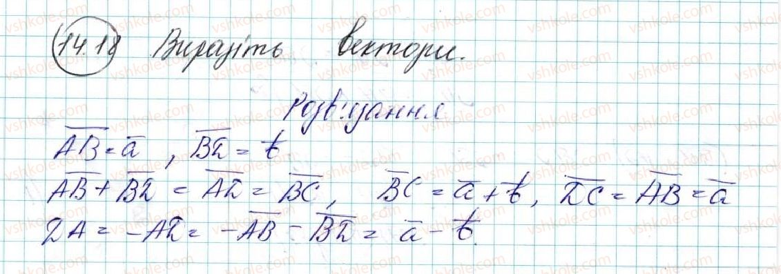 фото задание 18 - 14. додавання і віднімання векторів - § 4. вектори