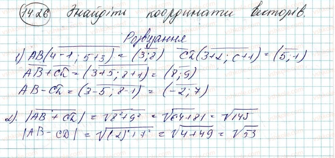 фото задание 26 - 14. додавання і віднімання векторів - § 4. вектори