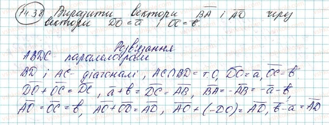 фото задание 38 - 14. додавання і віднімання векторів - § 4. вектори