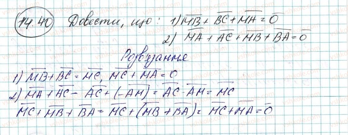 фото задание 40 - 14. додавання і віднімання векторів - § 4. вектори