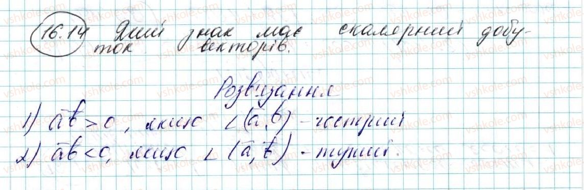 фото задание 14 - 16. скалярний добуток векторів - § 4. вектори
