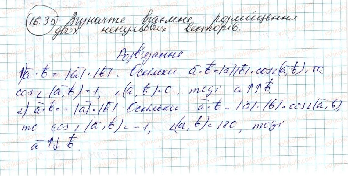 фото задание 35 - 16. скалярний добуток векторів - § 4. вектори