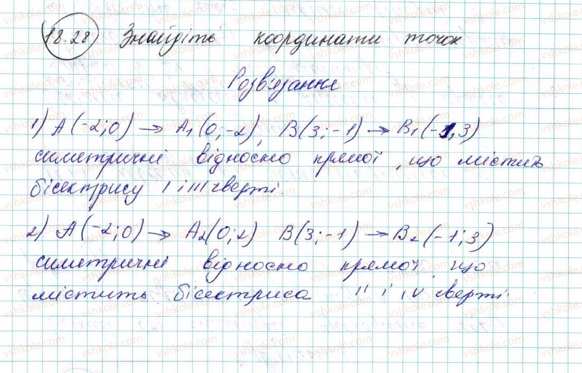 фото задание 28 - 18. осьова симетрія - § 5. геометричні перетворення