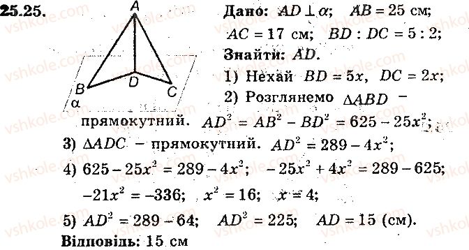 фото задание 25 - 25. прямі й площини в просторі - § 7. початкові відомості зі стереометрії