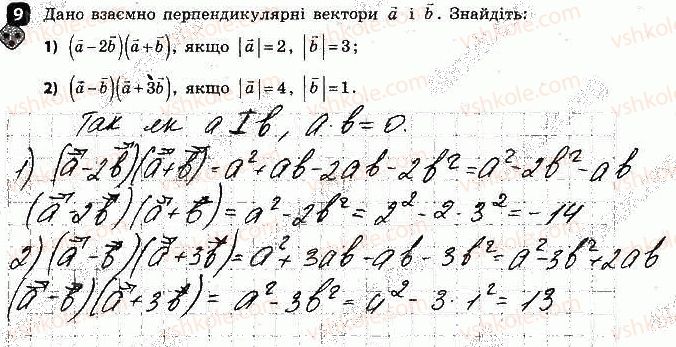 фото задание 9 - варіант 1 - контрольна робота № 2. вектори на площині - контрольні роботи