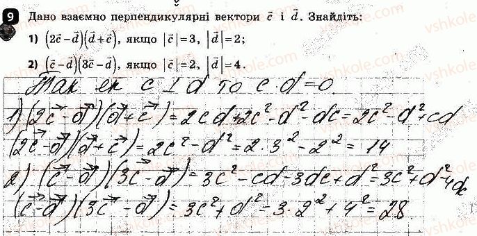 фото задание 9 - варіант 2 - контрольна робота № 2. вектори на площині - контрольні роботи