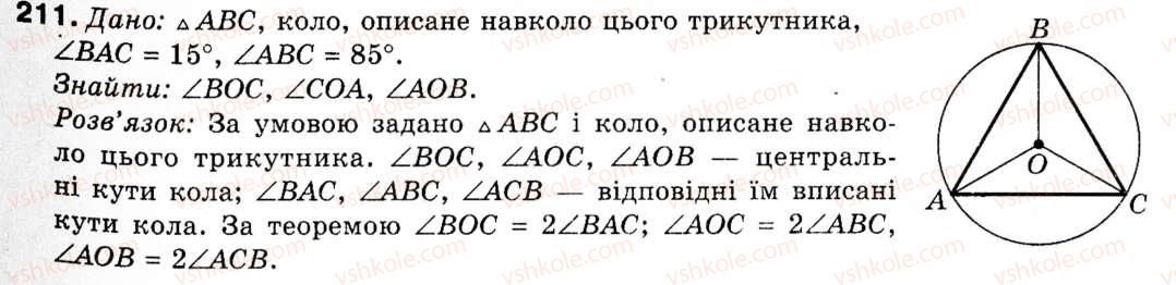 фото задание 211 - § 6. вписане і описане коло правильного многокутника - розділ 2. правильні многокутники