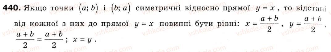 фото задание 440 - § 12. центральна та осьова симетрія - розділ 4. геометричні перетворення