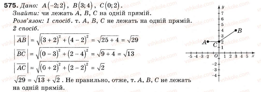 фото задание 575 - § 16. початкові відомості про вектори - розділ 5. вектори на площині