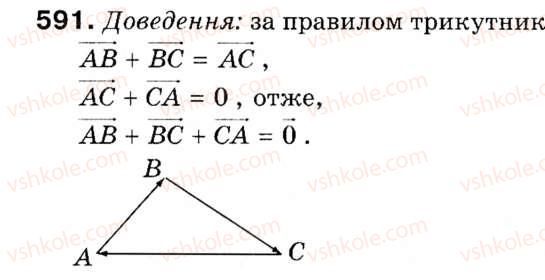 фото задание 591 - § 17. додавання і віднімання векторів - розділ 5. вектори на площині
