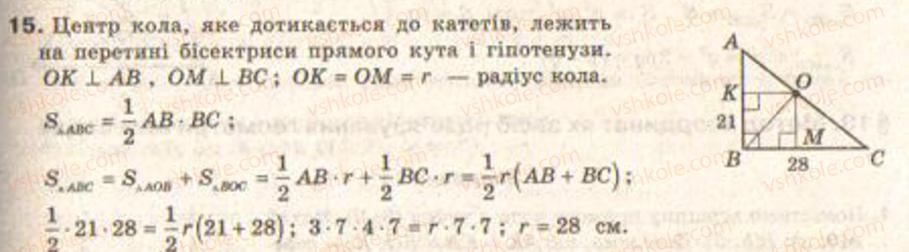 фото задание 15 - завдання 10 - § 9. метод площ у теоремах і задачах - розділ 1. координатна площина. тригонометричні функції кутів від 0° до 180°. розв’язування трикутників