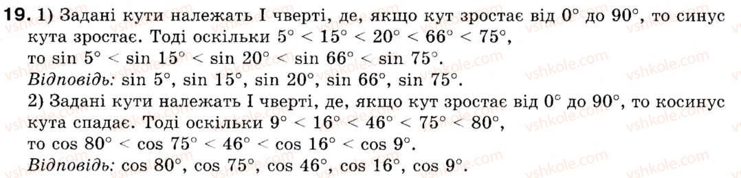 фото задание 19 - § 1. синус, косинус і тангенс кутів від 0° до 180° - розділ 1. розв'язування трикутників