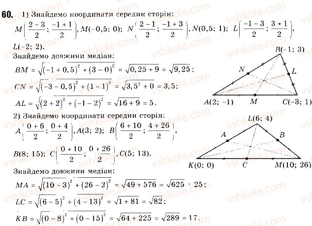 фото задание 60 - § 2. координати середини відрізка - розділ 1. метод координат на площині
