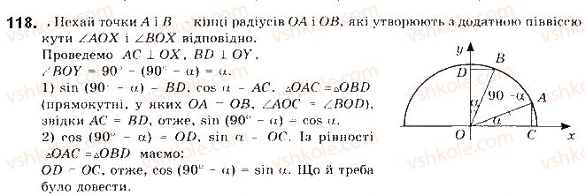 фото задание 118 - § 3. синус, косинус і тангенс кутів від 0 до 180 - розділ 1. метод координат на площині
