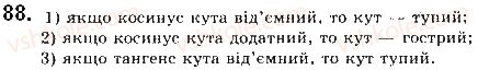 фото задание 88 - § 3. синус, косинус і тангенс кутів від 0 до 180 - розділ 1. метод координат на площині
