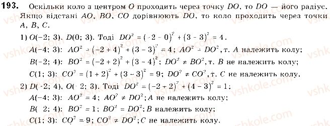 фото задание 193 - § 5. поняття рівняння фігури. рівняння кола - розділ 1. метод координат на площині