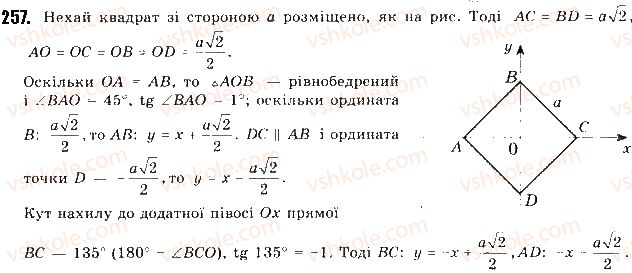 фото задание 257 - § 6. рівняння прямої - розділ 1. метод координат на площині