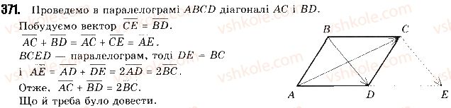 фото задание 371 - § 8. дії над векторами - розділ 2. вектори на площині