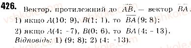фото задание 426 - § 9. координати вектора - розділ 2. вектори на площині