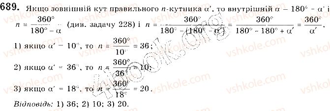 фото задание 689 - § 15. правильні многокутники - розділ 4. правильні многокутники. довжина кола. площа круга