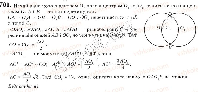 фото задание 700 - § 15. правильні многокутники - розділ 4. правильні многокутники. довжина кола. площа круга