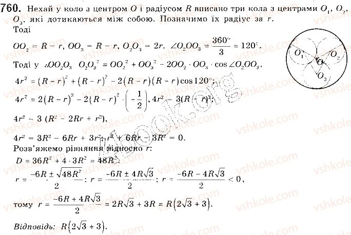 фото задание 760 - § 16. формули для радіусів описаних і вписаних кіл правильних многокутників - розділ 4. правильні многокутники. довжина кола. площа круга
