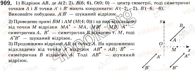 фото задание 909 - § 20. симетрія відносно точки і прямої - розділ 5. геометричні перетворення