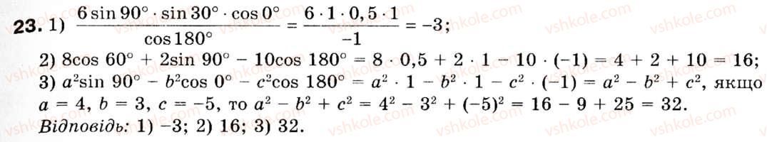 фото задание 23 - § 1. синус, косинус і тангенс кутів від 0° до 180° - розділ 1. розв'язування трикутників