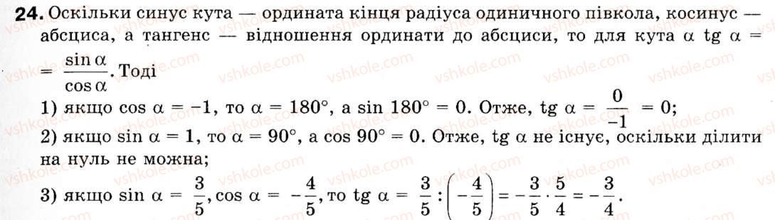 фото задание 24 - § 1. синус, косинус і тангенс кутів від 0° до 180° - розділ 1. розв'язування трикутників